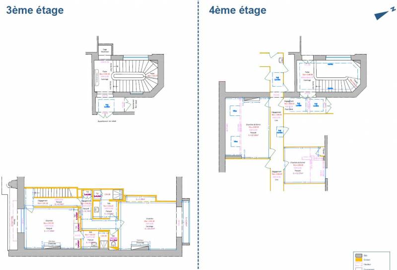 Relevé de mesure et réalisation des plans d'architecture d'un grand duplex Lyonnais par Algeo Géomètre à Lyon