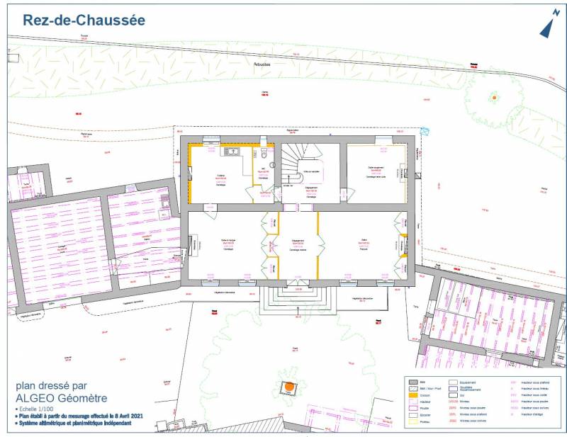 Relevé et mise en plan d'une maison de maître à Villefranche, Algeo Géomètre à Lyon